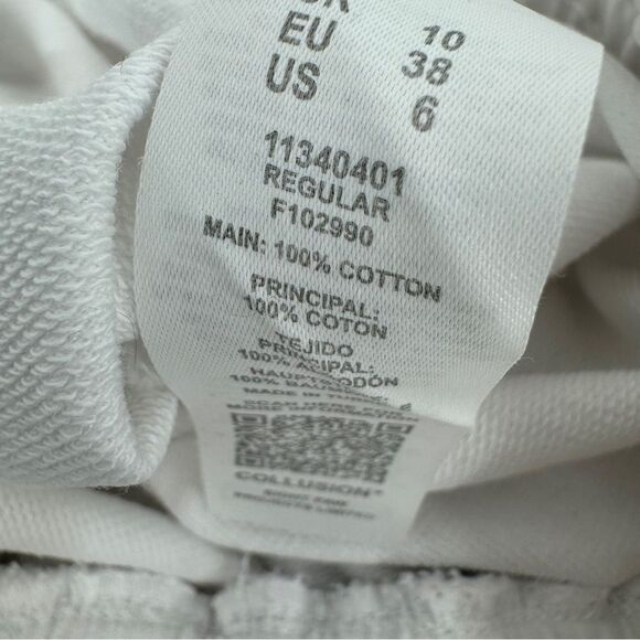 ASOS Collusion 90s Dad Wide Leg Jogger Pants White 6 High Waist Front Seam - Picture 9 of 12